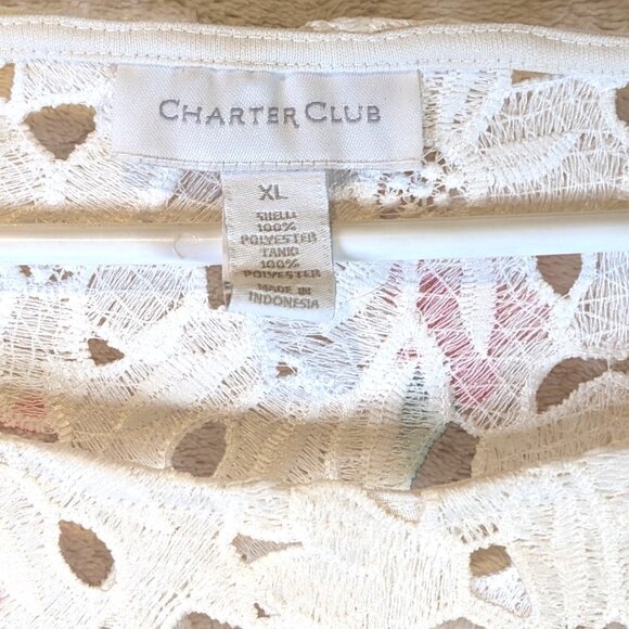 Openwork floral blouse by Charter Club Size XL - Picture 3 of 4